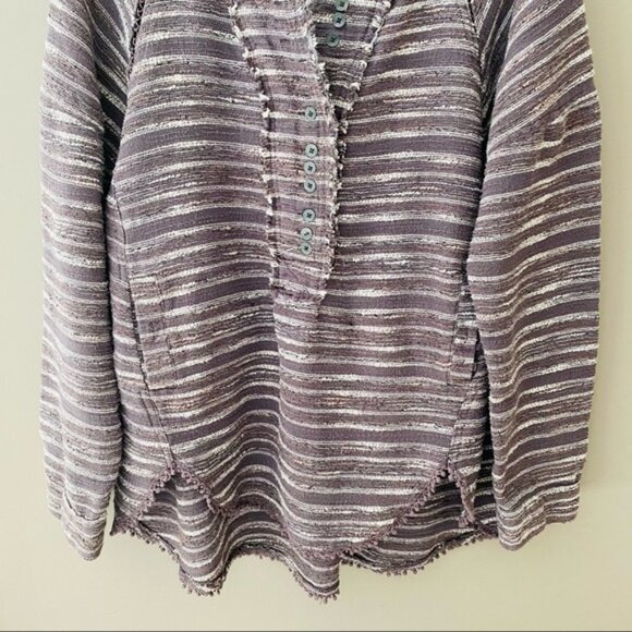 Free People Pullover Long Sleeve Top Gray/Purple Sz Small - Picture 3 of 11